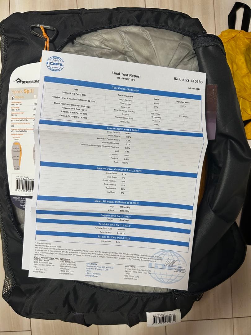 シートゥーサミット　シュラフ　寝袋　sp3 スパーク　登山　ウルトラライト