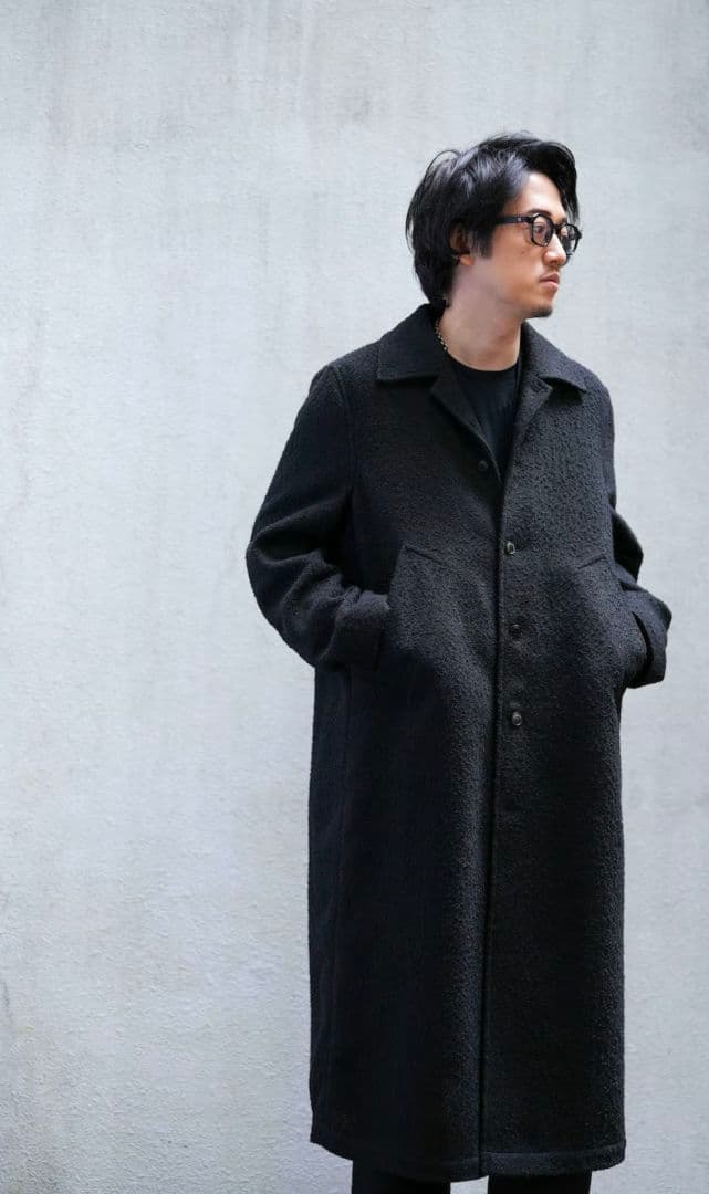MBハイエンド エアリーカルゼツイードコート ブラックLサイズ