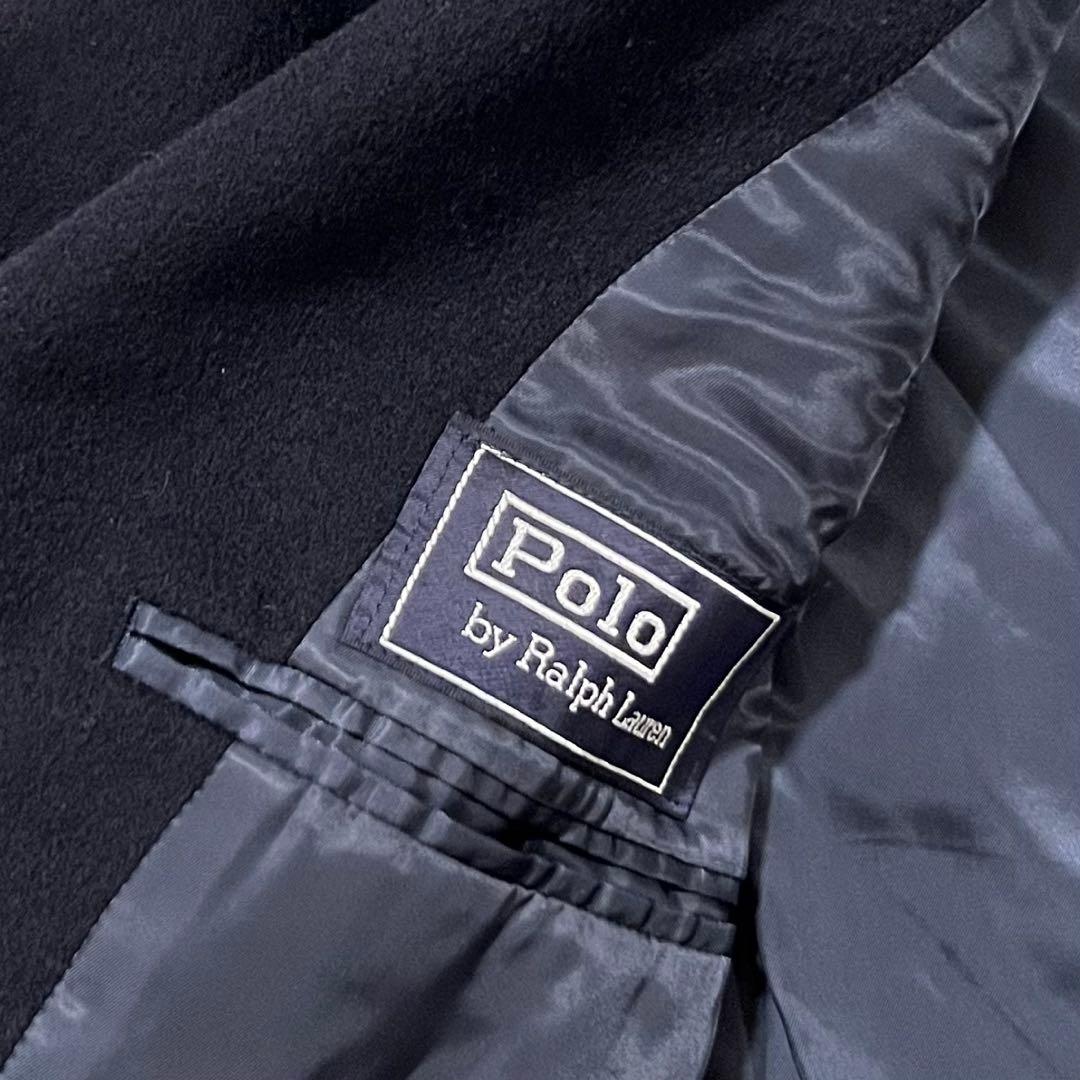 ラルフローレン チェスターコート ロング ネイビー ウール 比翼ボタン M相当