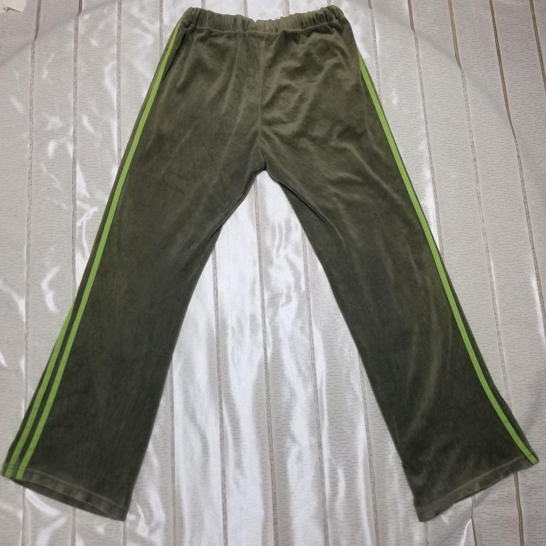 【adidas】オリーブグリーン/カーキ ベロア ジャージ セットアップ M