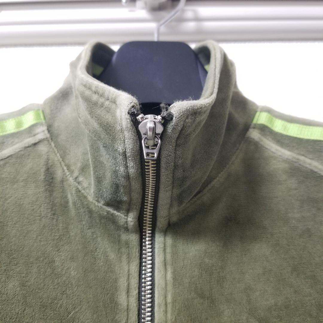 【adidas】オリーブグリーン/カーキ ベロア ジャージ セットアップ M