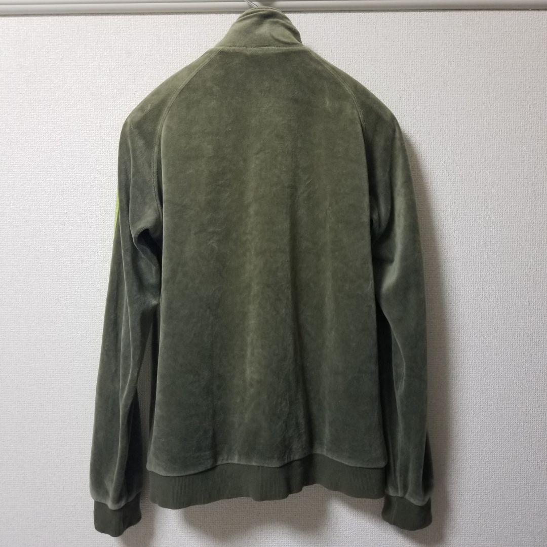 【adidas】オリーブグリーン/カーキ ベロア ジャージ セットアップ M