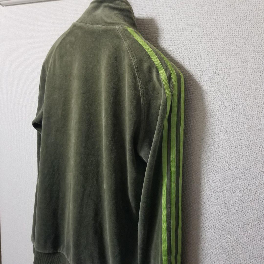 【adidas】オリーブグリーン/カーキ ベロア ジャージ セットアップ M