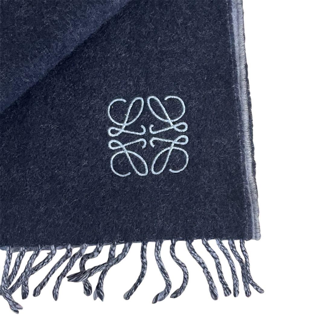 美品 LOEWE バイカラー スカーフ ウール&カシミヤ マフラー