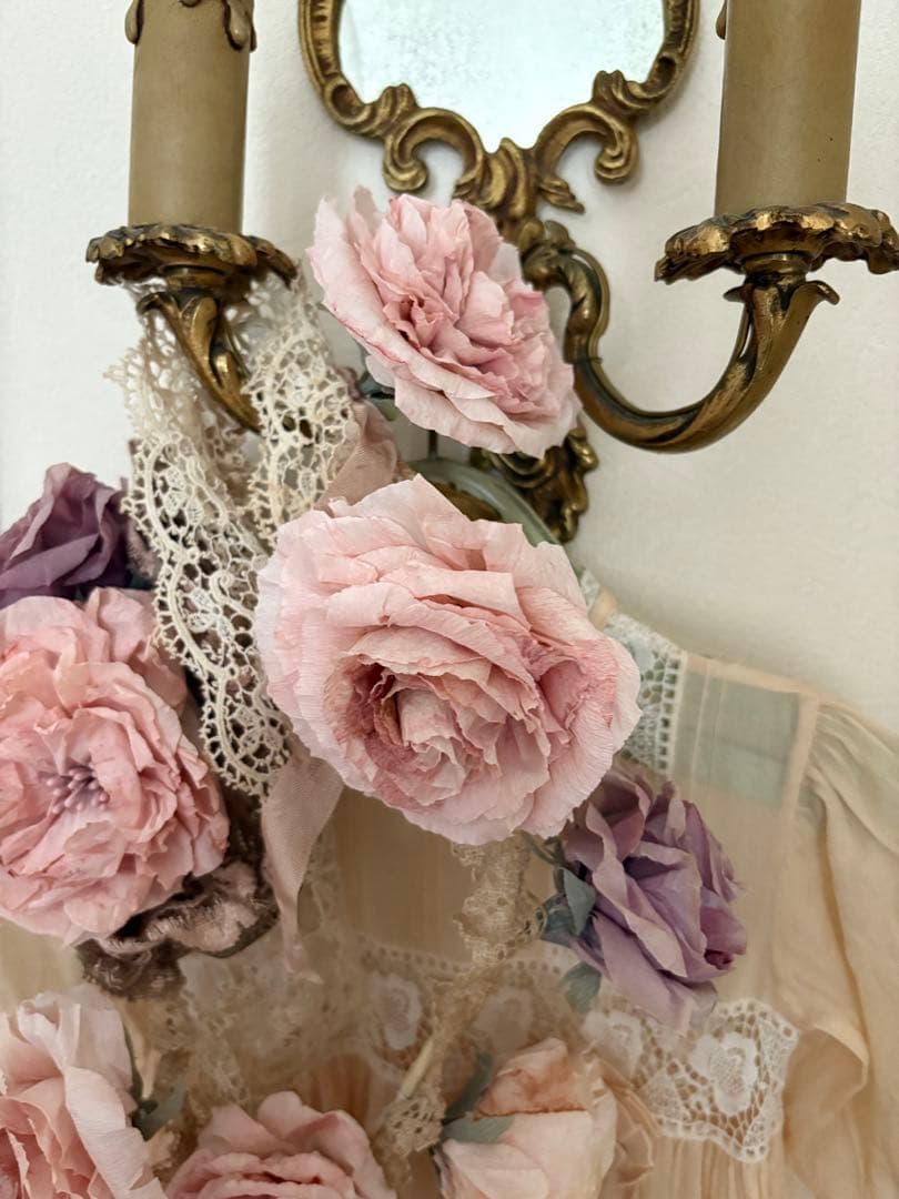 フランスアンティーク クラフトフラワー ガーランド シャビー トルソー