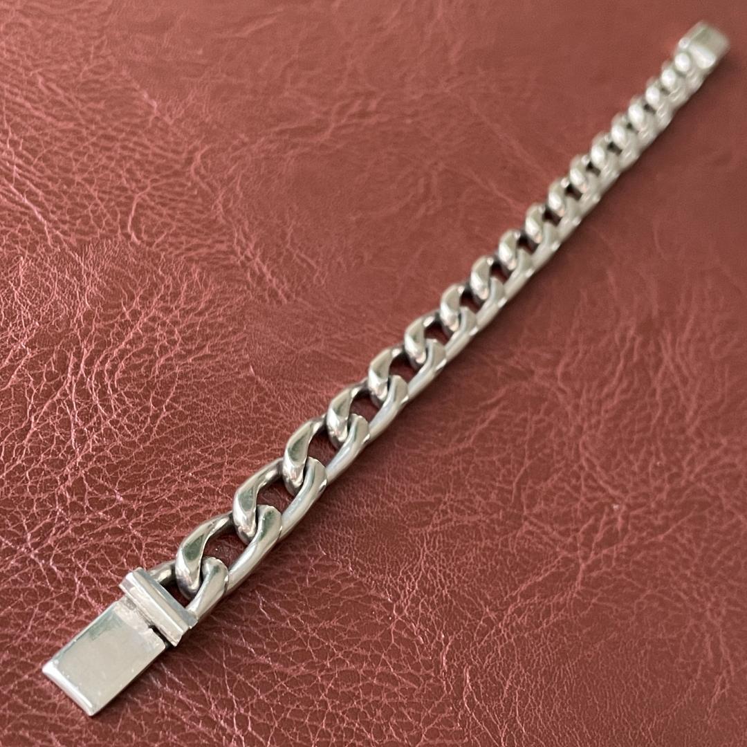 ヴィンテージ ブレスレット メンズ メキシコ製 シルバー925 カーブチェーン