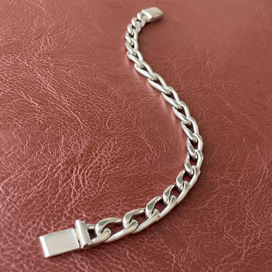 ヴィンテージ ブレスレット メンズ メキシコ製 シルバー925 カーブチェーン