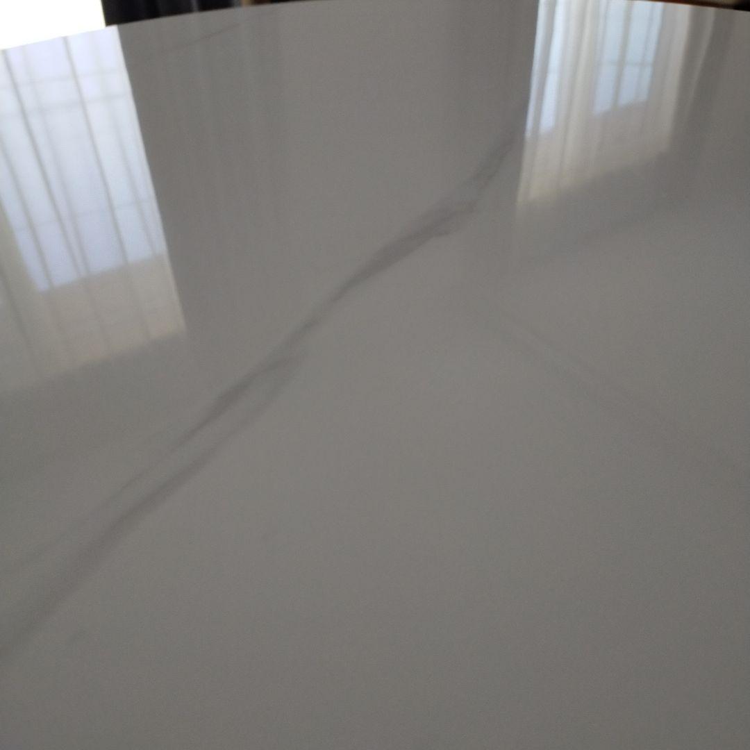 送料込(メルカリたのメル便)大理石風セラミック天板(円形)ラウンド