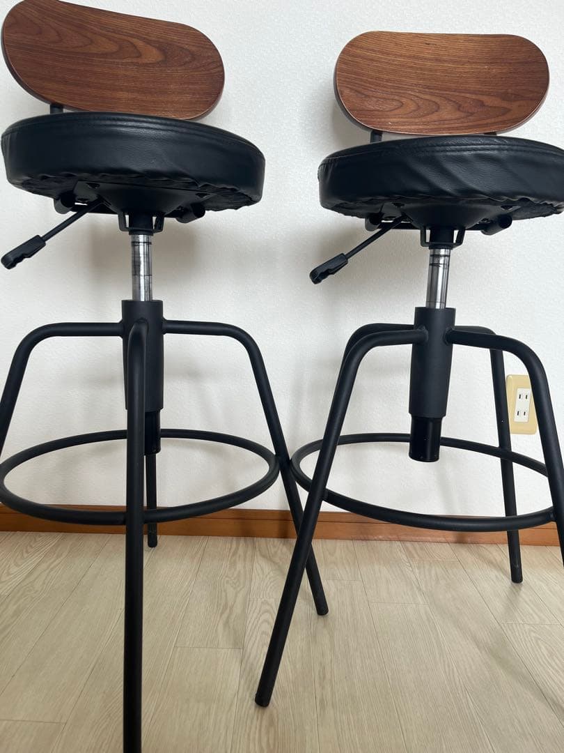 【ノリノリ】 カウンターチェア ハイチェアー2脚セット