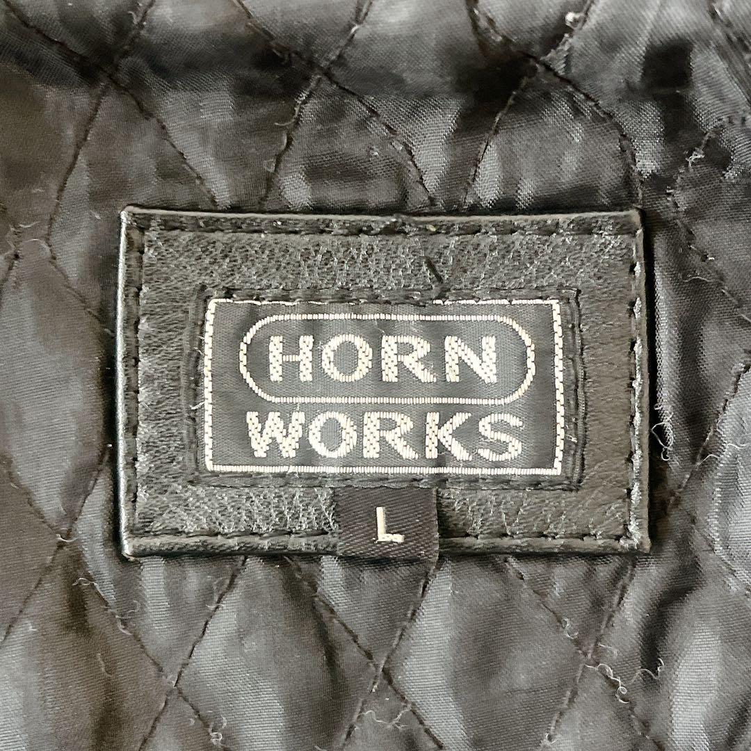 HORN WORKS シングルライダースジャケット レザー 本革 黒 サイズL