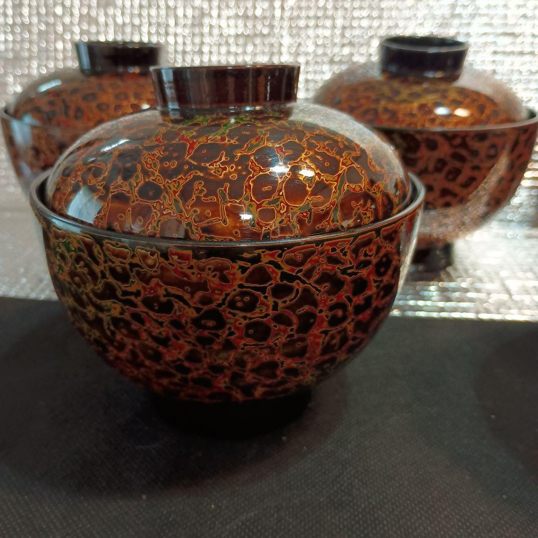 t13 津軽塗 伝統工芸品 汁椀 お椀 蓋付き椀 5セット - メルカリ