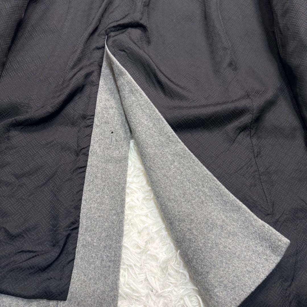 美シルエット ポールスチュアート ロング コート カシミヤ ベルト グレー