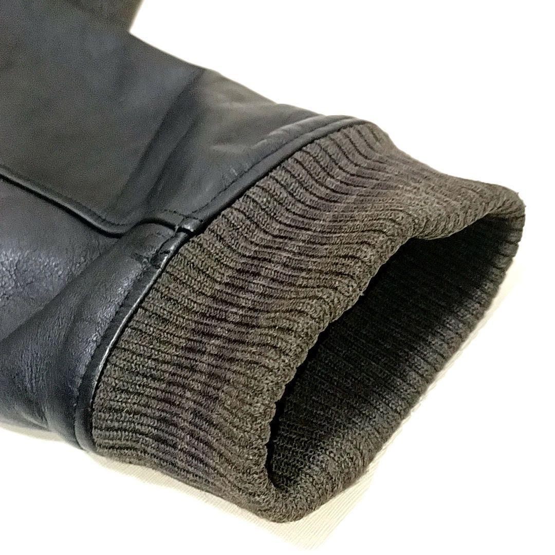 00s★2XL　ティンバーランド　レザー×メルトン　刺繍デカロゴ　スタジャン　黒