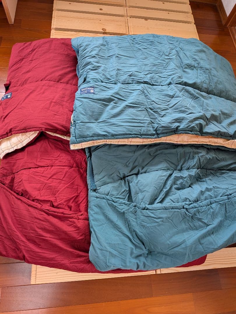  peak セパレートシュラフ オフトンワイドチェックBD009(赤)