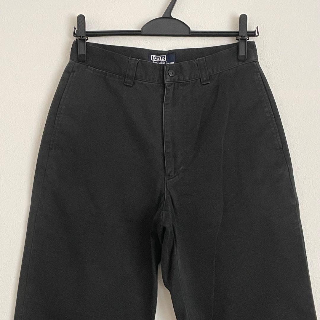 Polo by Ralph Lauren 極太ポロチノ 黒 ワイドパンツ 30