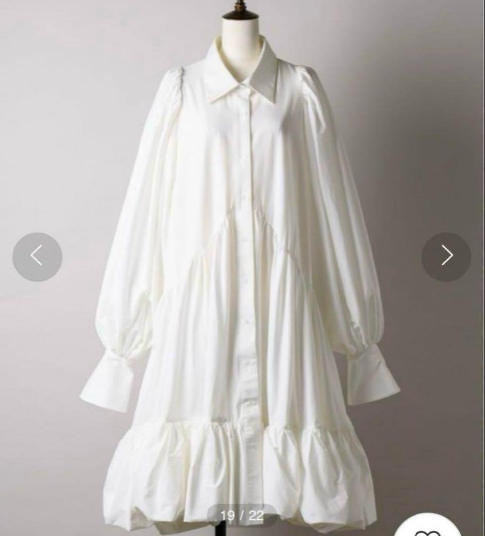 la belle etude 裾バルーンボリュームシャツワンピース