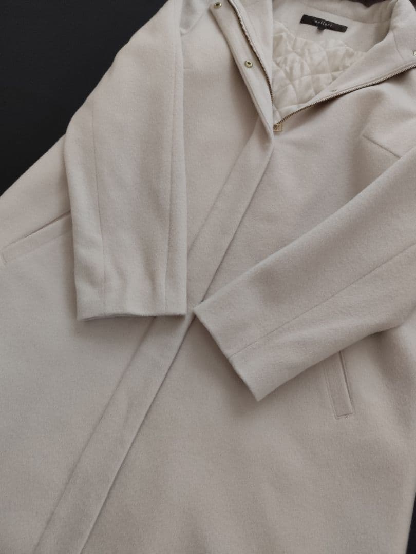 Reflect リフレクト 裏キルト ウール フーディー コート L