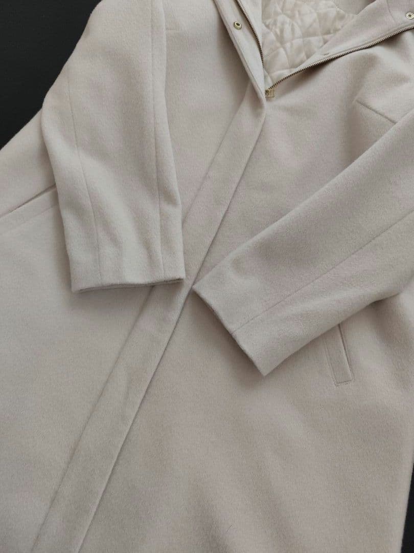 Reflect リフレクト 裏キルト ウール フーディー コート L