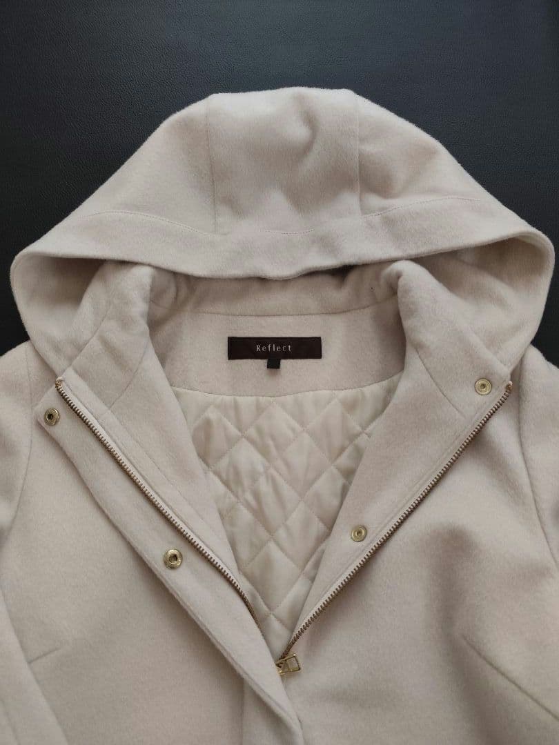 Reflect リフレクト 裏キルト ウール フーディー コート L