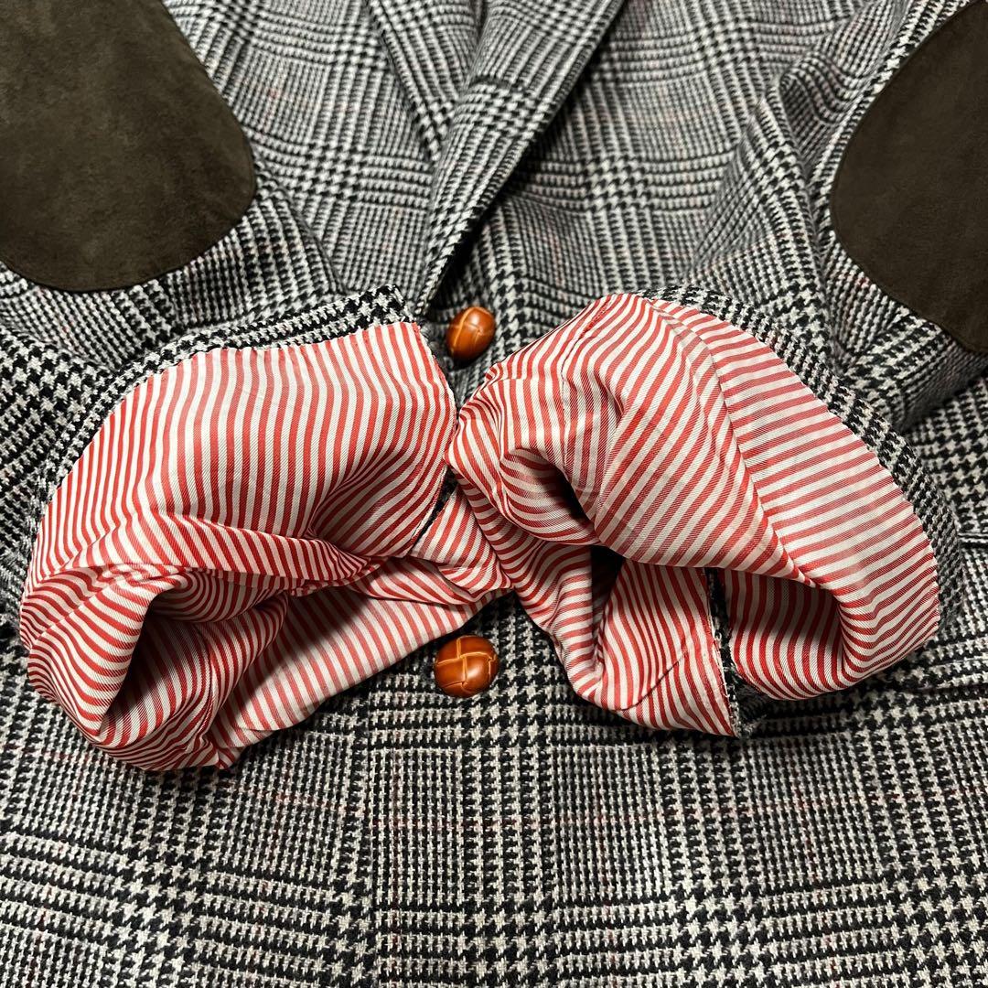 4XL ブルックスブラザーズ テーラードジャケット グレンチェック カシミヤ