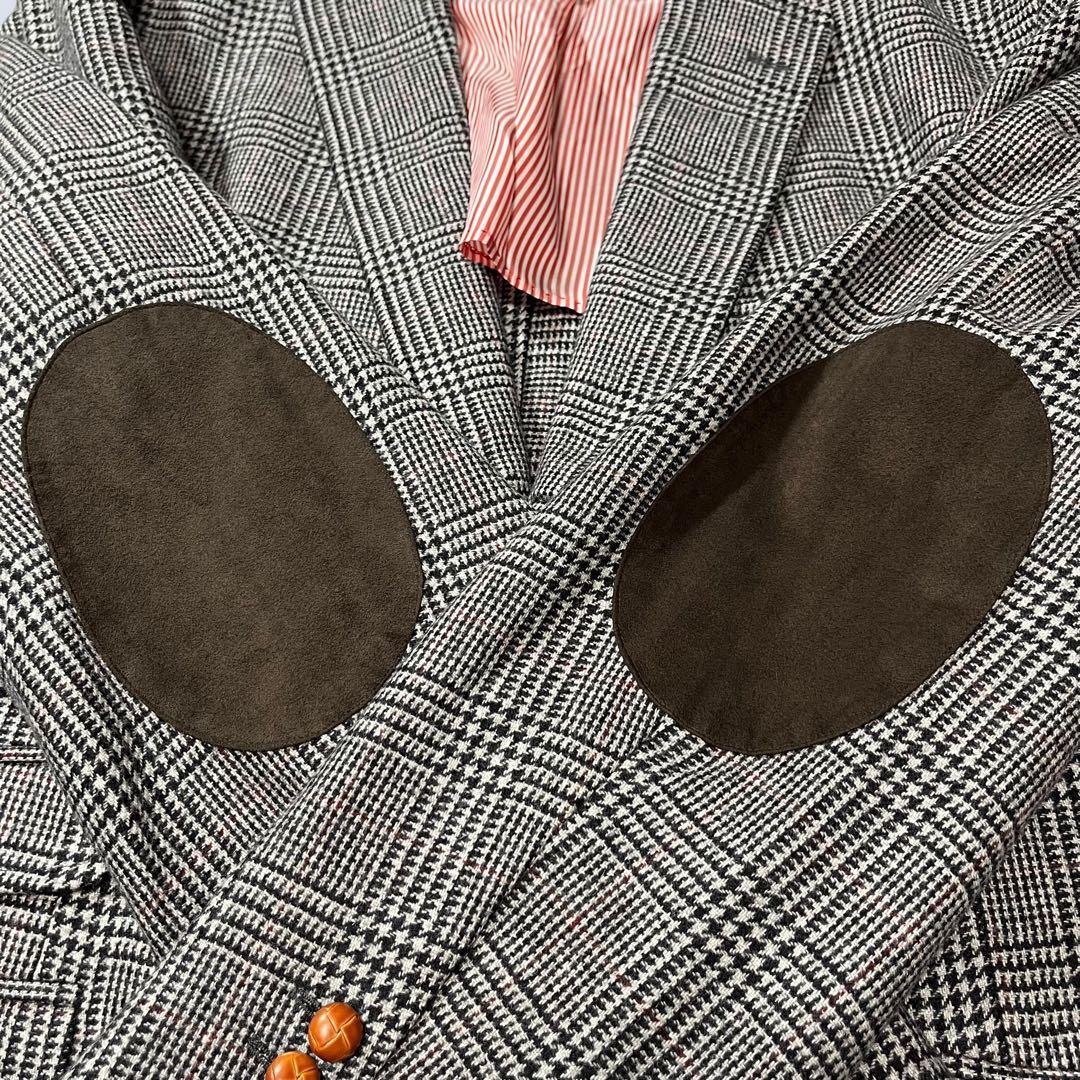 4XL ブルックスブラザーズ テーラードジャケット グレンチェック カシミヤ