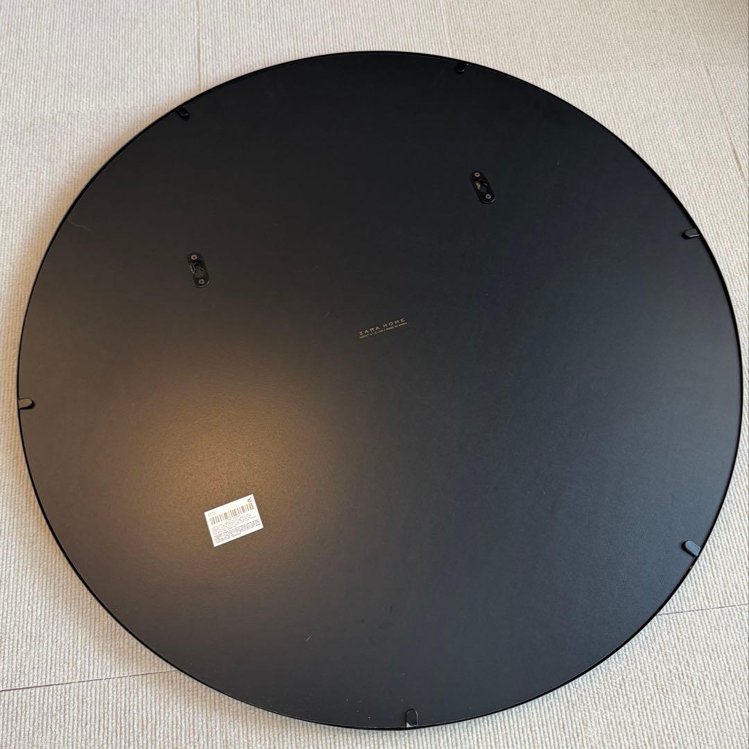 定価3万円】ZARA HOME ブラックメタルフレームラウンドミラー