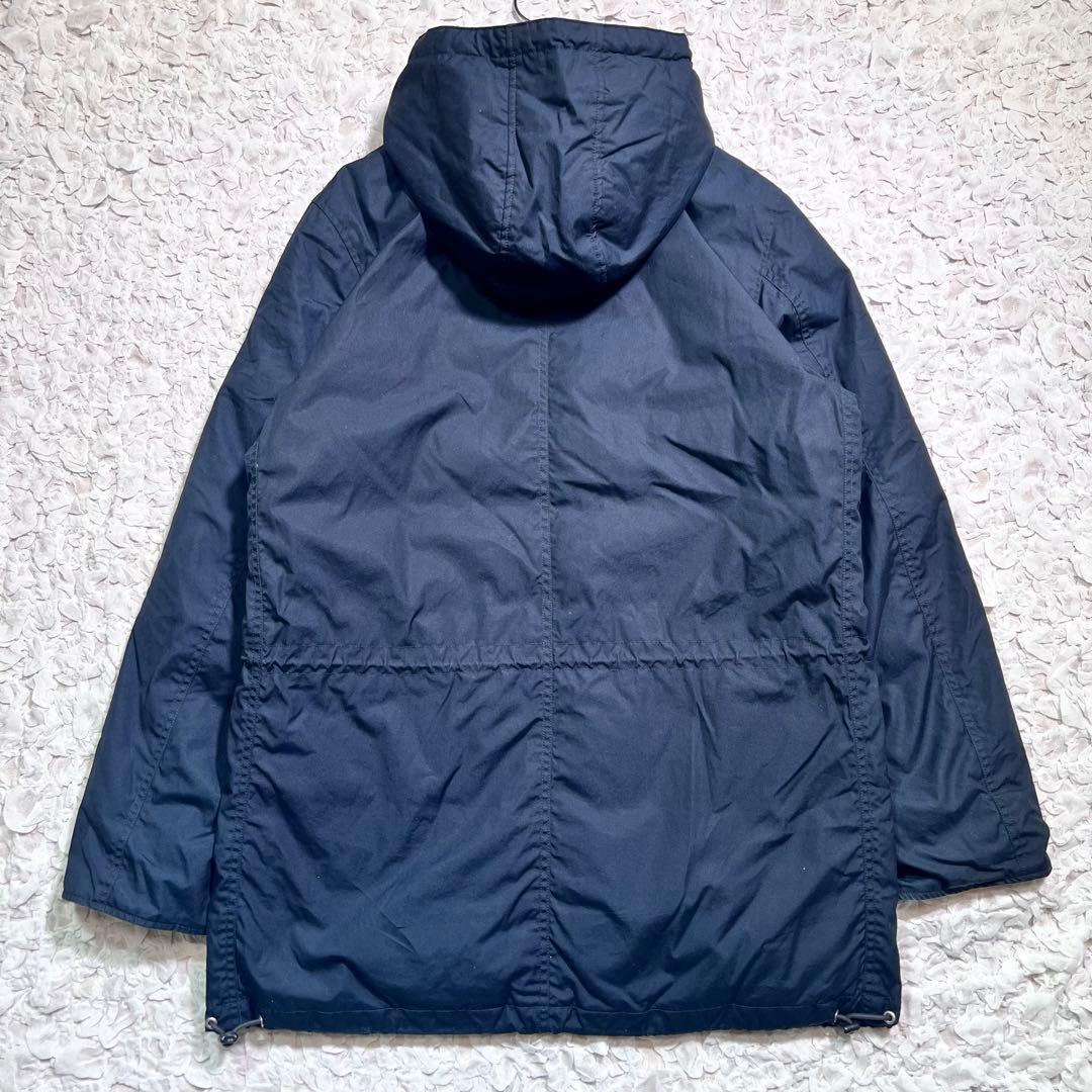 『MHL.』　モッズコート　ダウンジャケット　フード　上品　ネイビー　【L】