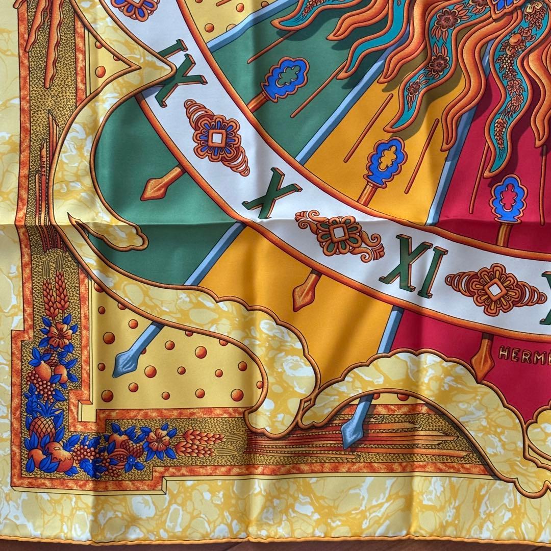 HERMÈS エルメス スカーフ カレ90 今日一日を楽しむ シルク