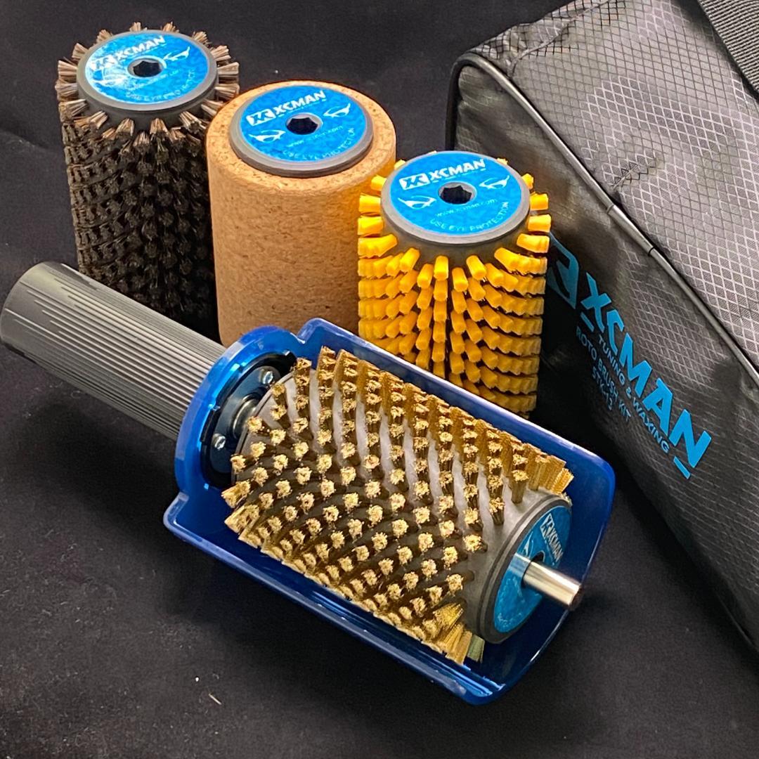 ロトブラシ４点（ブロンズ、馬毛、ナイロン、コルク）＋シャフトハンドルセット