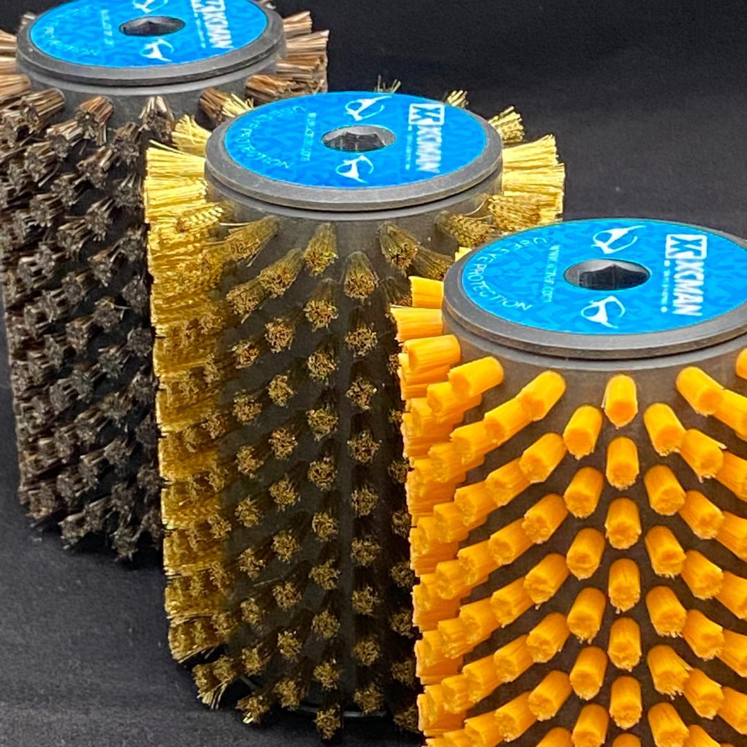 ロトブラシ４点（ブロンズ、馬毛、ナイロン、コルク）＋シャフトハンドルセット