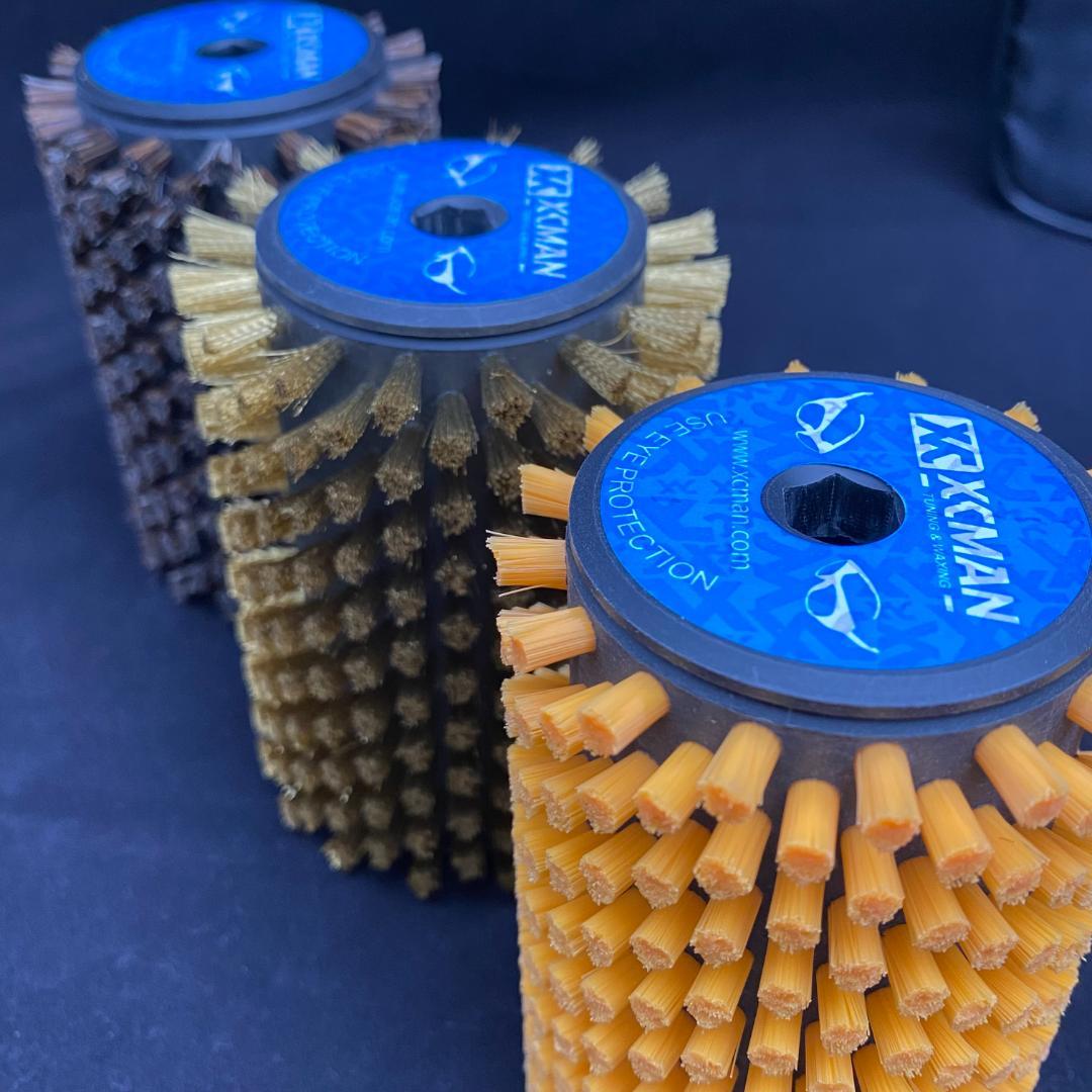 ロトブラシ４点（ブロンズ、馬毛、ナイロン、コルク）＋シャフトハンドルセット