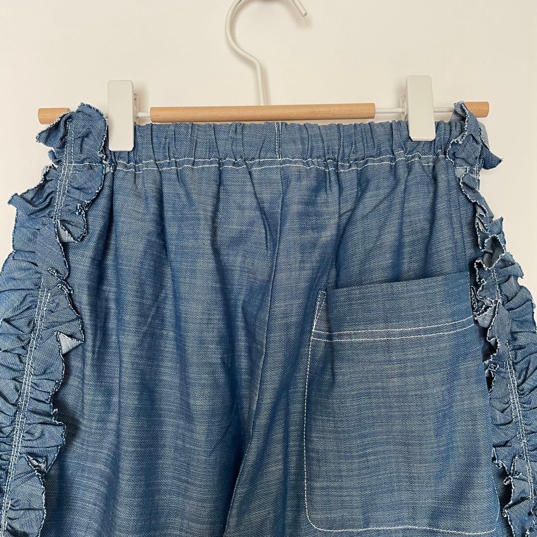 Rhodolirion ロドリリオン　サイドフリル　　シャンブレー パンツ