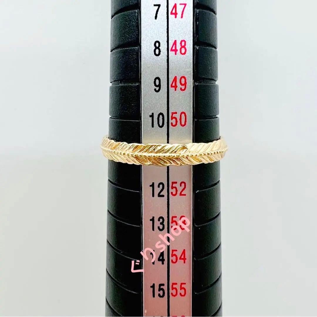 agete k10 イエローゴールド フェザー リング 11号 - メルカリ