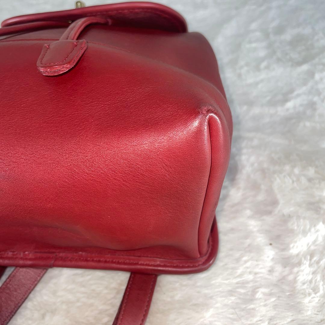 【美品】OLD COACH オールドコーチ リュック 赤 ターンロック USA製