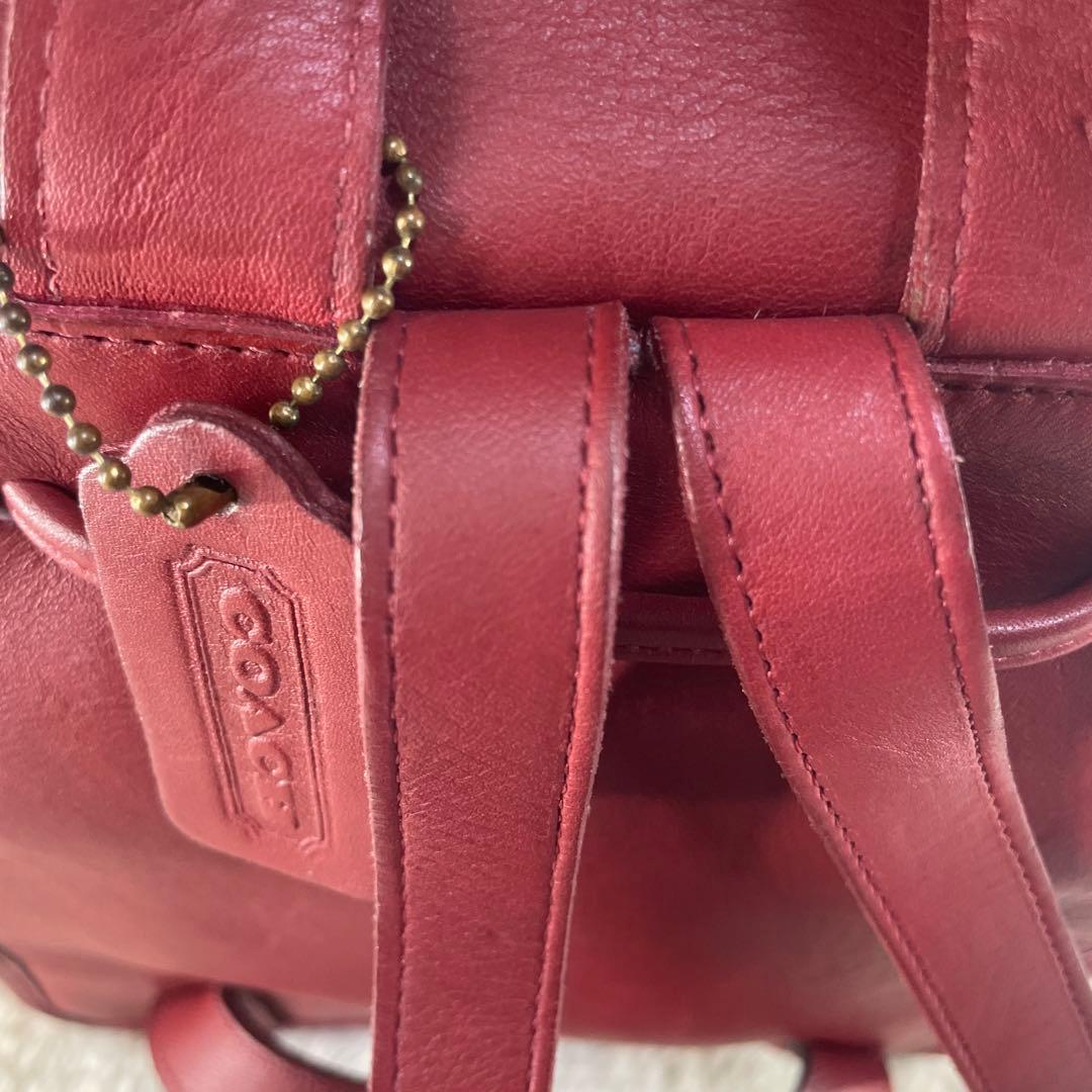【美品】OLD COACH オールドコーチ リュック 赤 ターンロック USA製