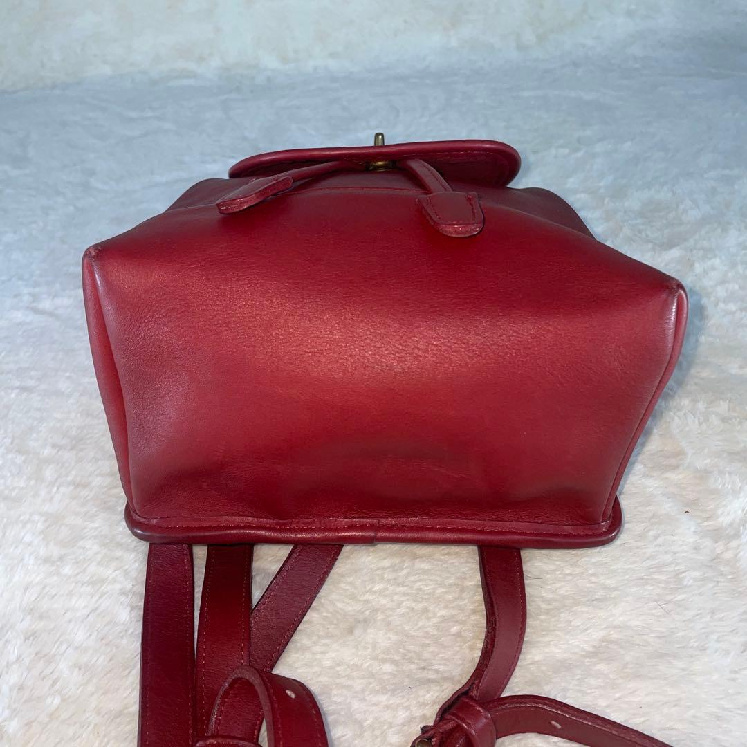 【美品】OLD COACH オールドコーチ リュック 赤 ターンロック USA製
