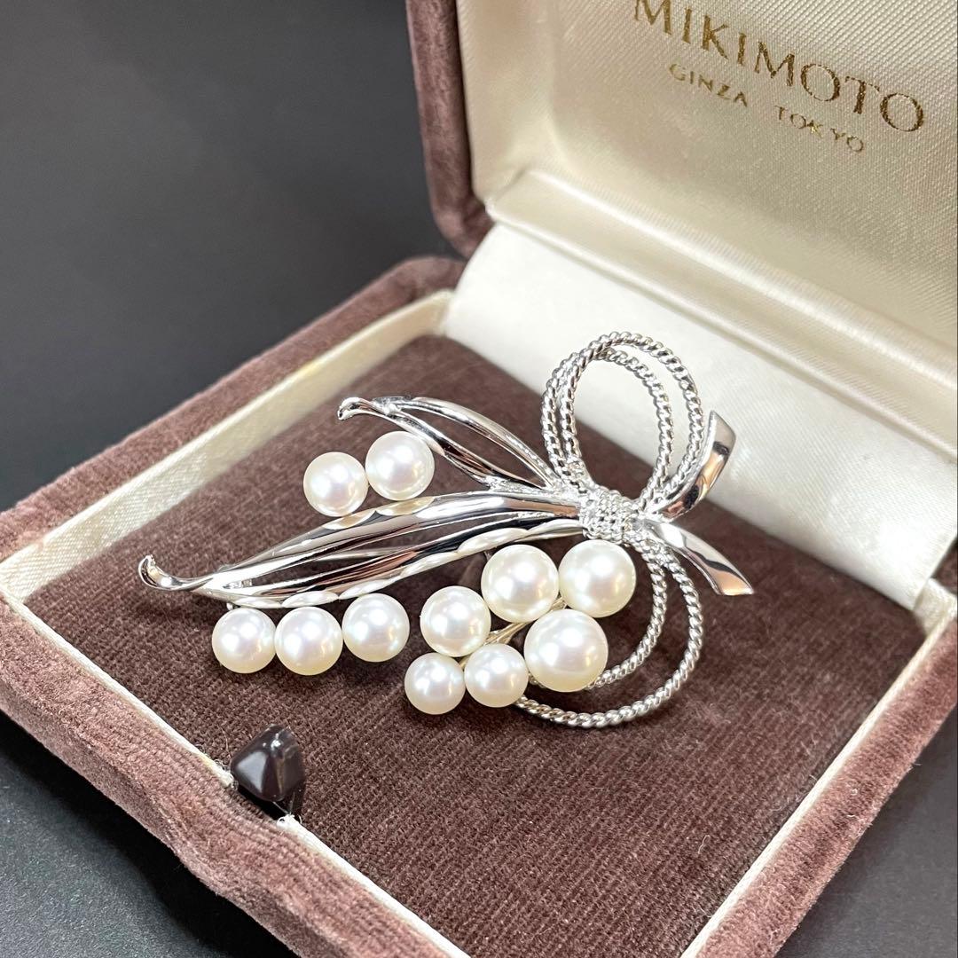 ミキモトパールブローチ ケース付き あこや真珠 本真珠 入学式 卒業式