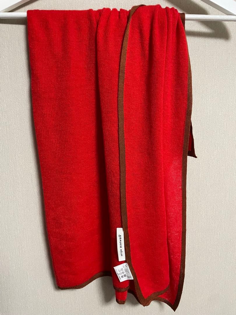 【美品】ASAUCE MELERアソースメレ　カシミアシルクトリミングストール