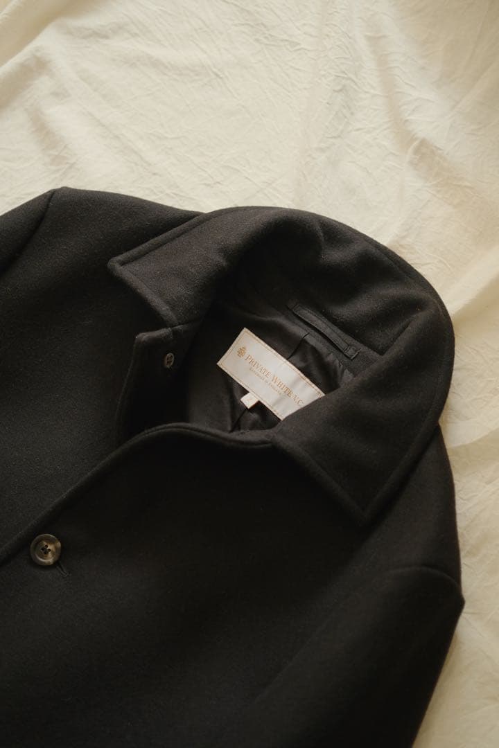 希少 極美品 プライベートホワイト ウールステンカラーコート