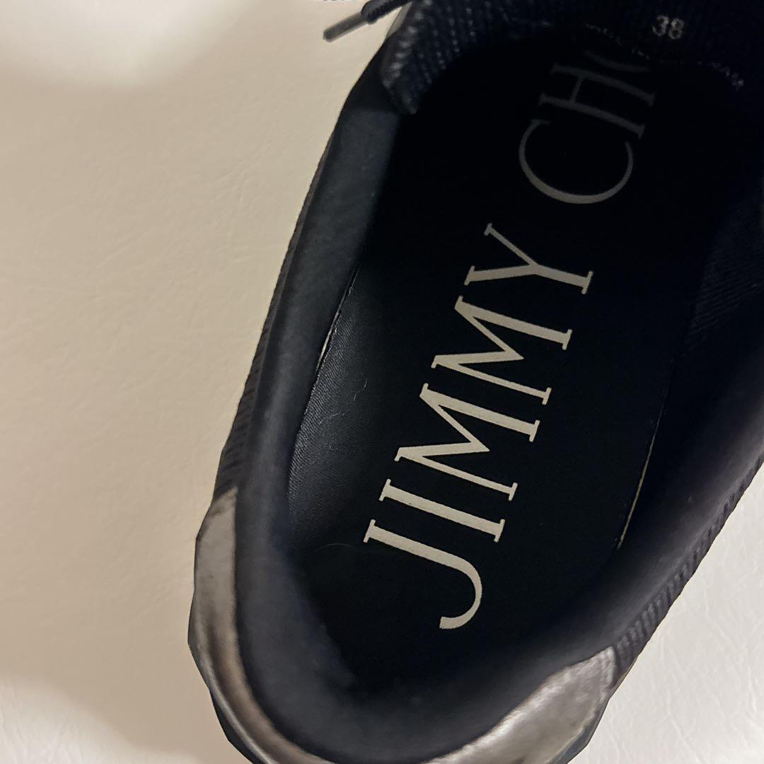 【現行】ジミーチュウ　ダイヤモンドライト　スニーカー　厚底　黒　ブラック