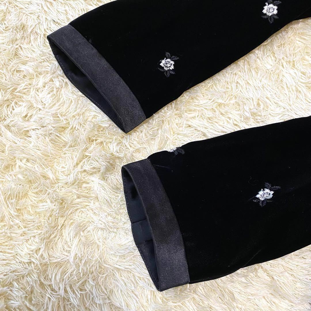 美品✨ M’S GRACY エムズグレイシー ワンピース 花柄 ベロア リボン