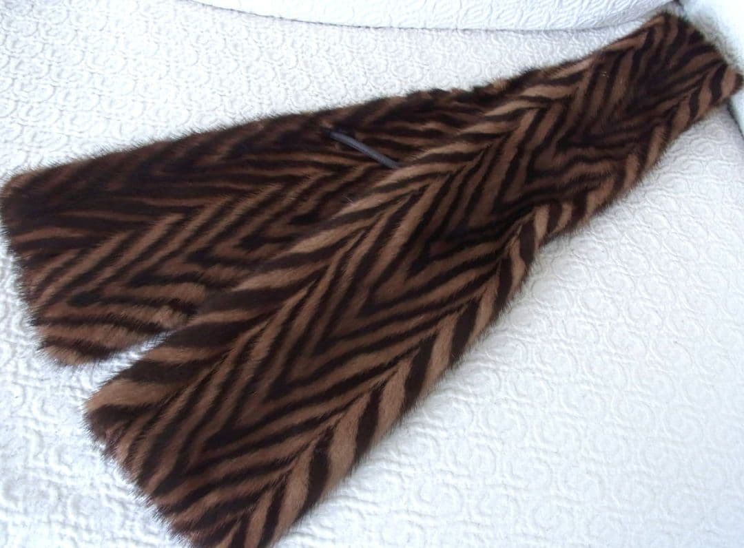 最高級品 バイカラー 艶ミンク マフラー 長さ135㎝
