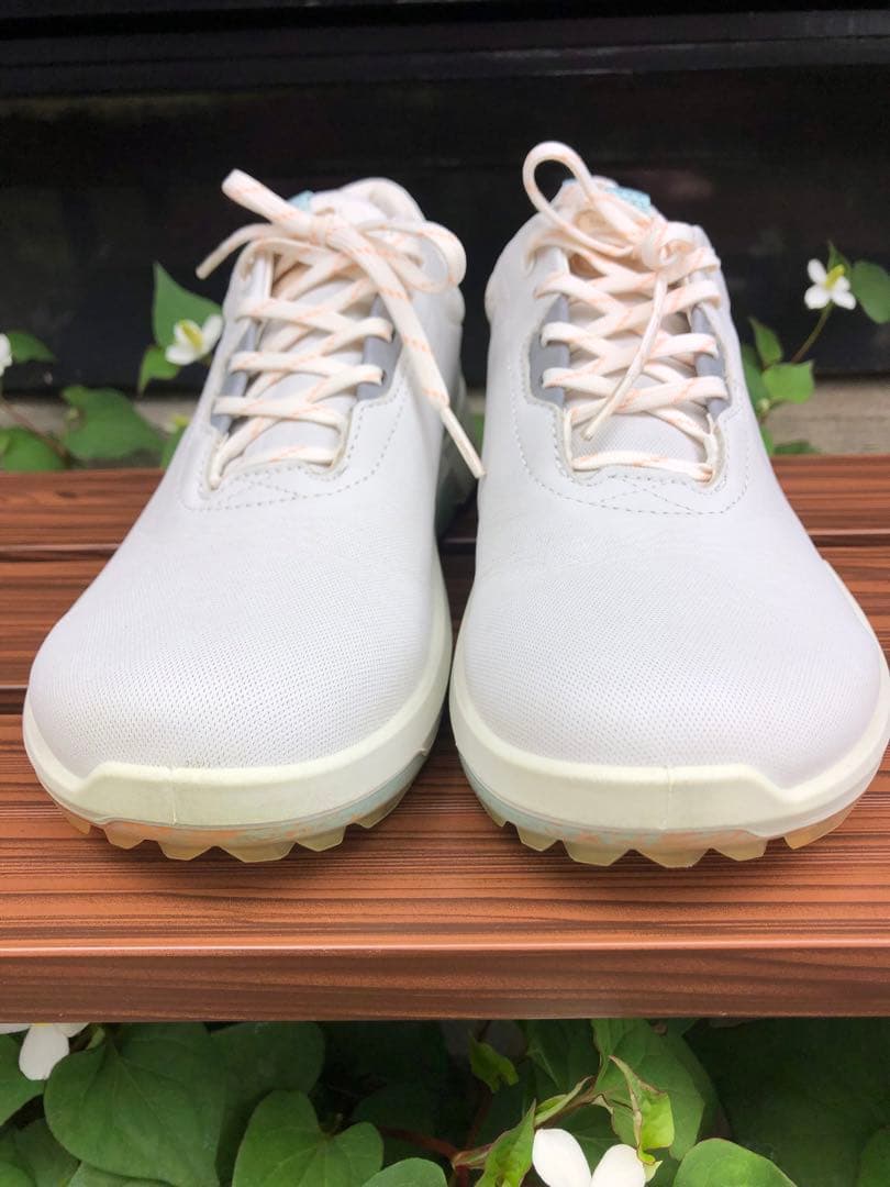 334番 超美品ECCO biom ゴルフシューズ38 24.0cmスパイクレス