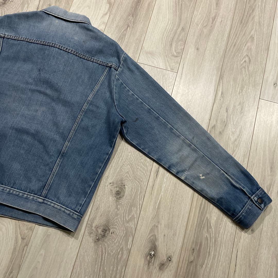 70s unknown ストア系 3rdタイプ デニムジャケット 縦落ち XL