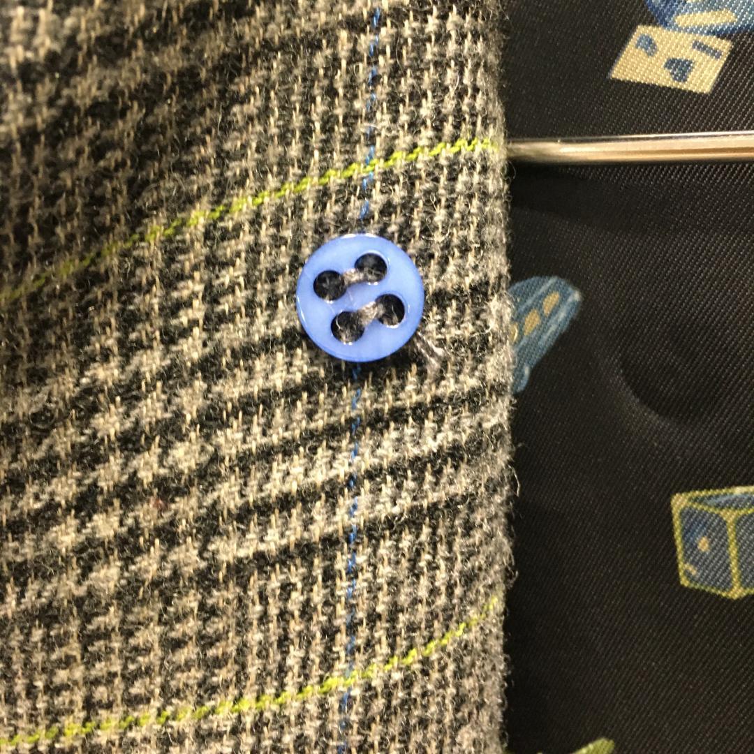 ポールスミス ロングコート 黒 グレンチェック柄 42 グレー系 ダブルボタン