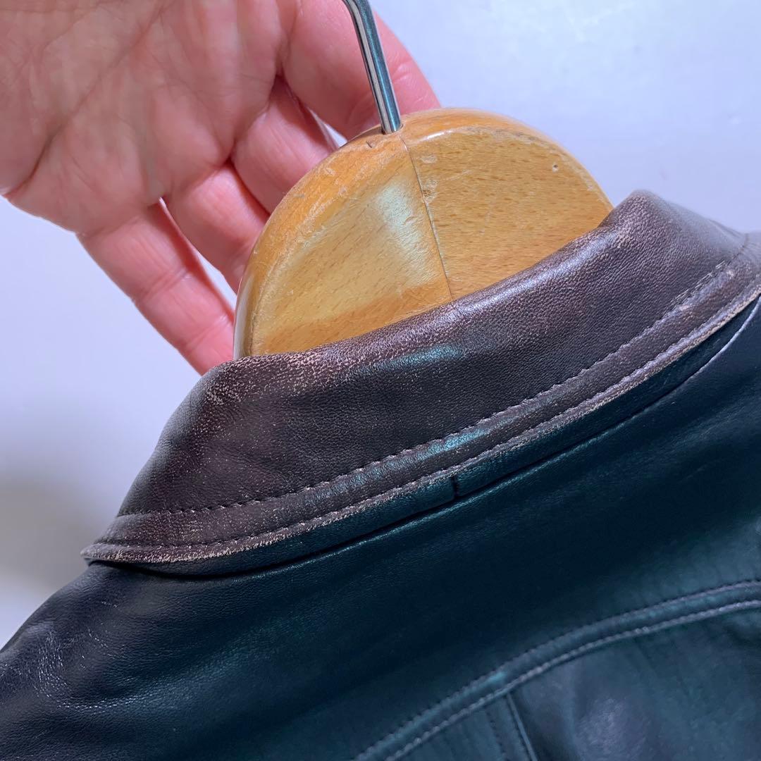 A-2 英国製レザー フライトジャケット 羊革 レザージャケット 革ジャン L