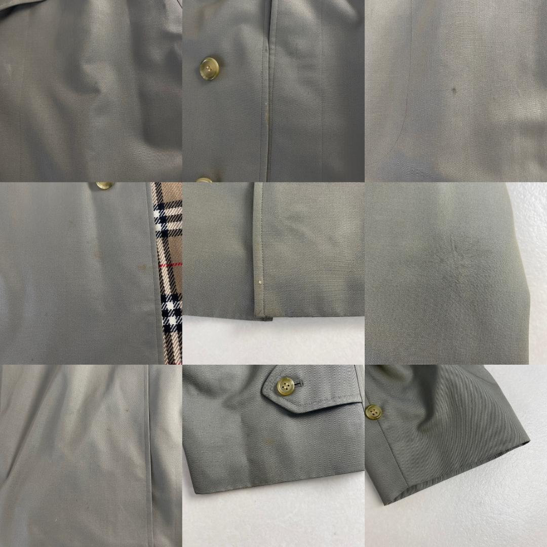 バーバリー　ステンカラーコート　ノバチェック　インナー付き　シルク　ウール