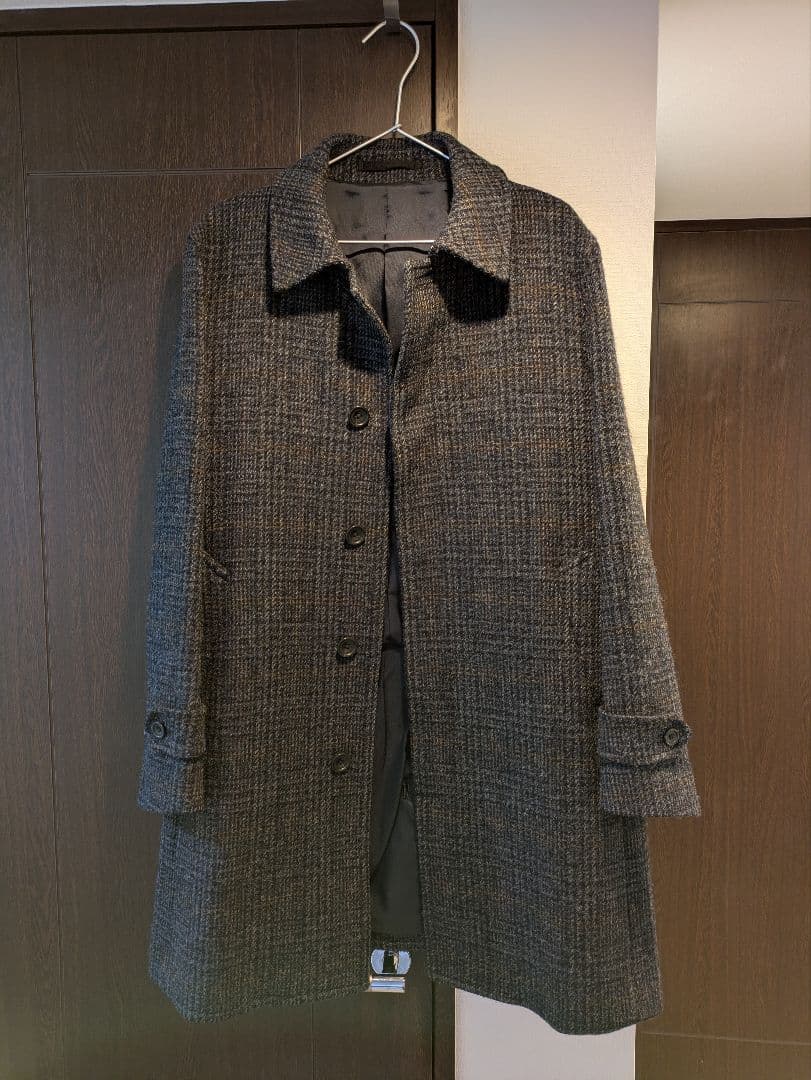 MOJITO Harris Tweed ステンカラーコート Mサイズ グレー系