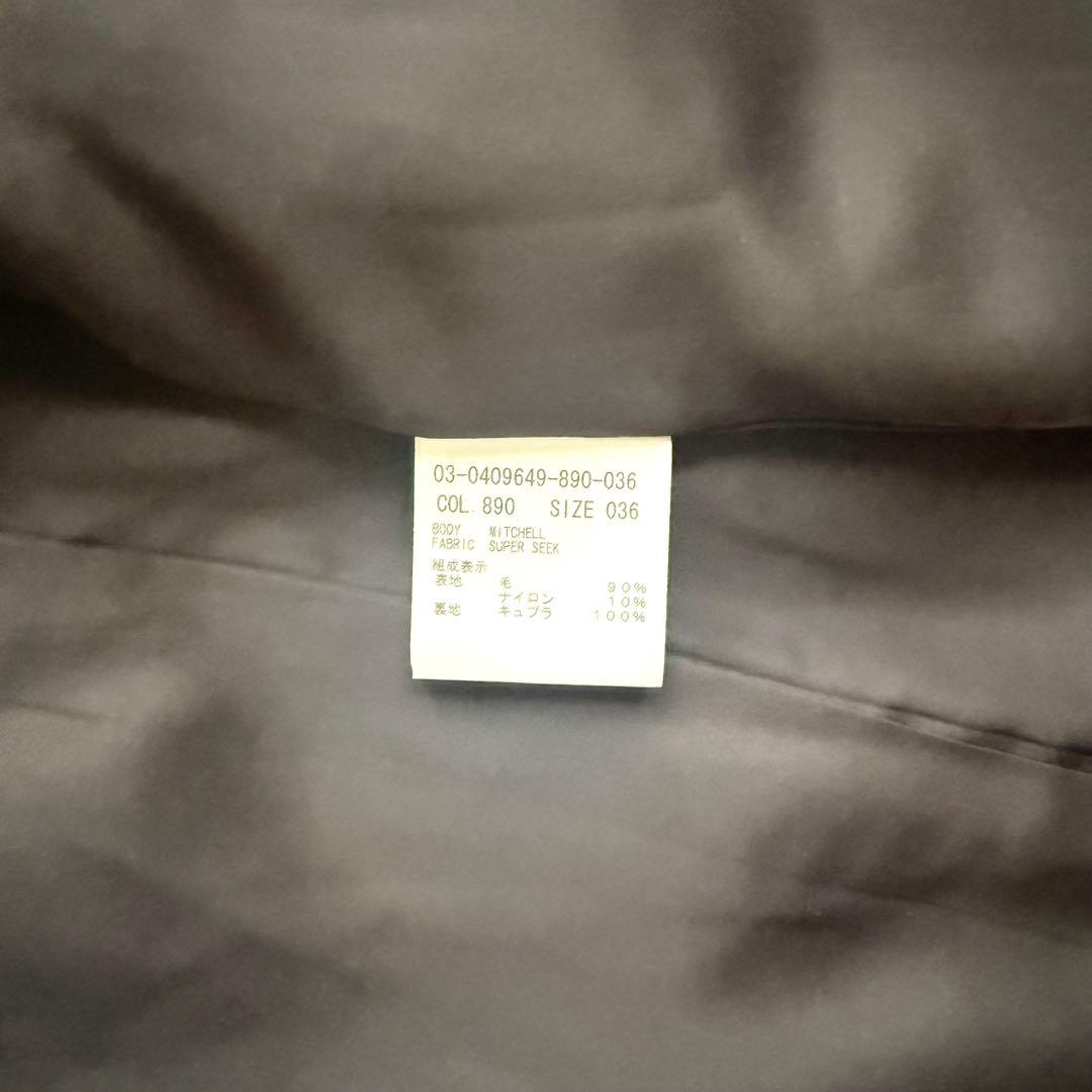 美品✨セオリーリュクス ノーカラー ロングコート ブラック36 ベルト付 ウール