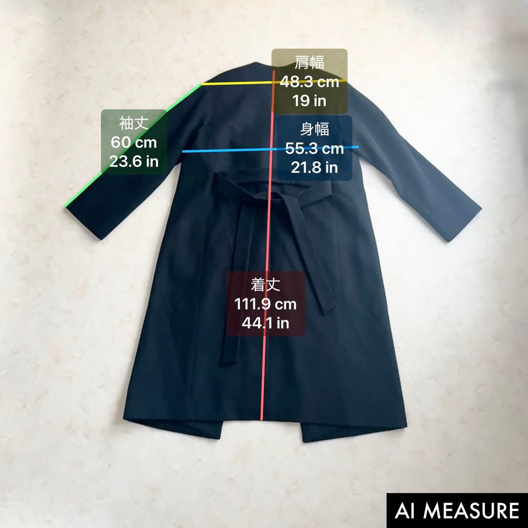 美品✨セオリーリュクス ノーカラー ロングコート ブラック36 ベルト付 ウール